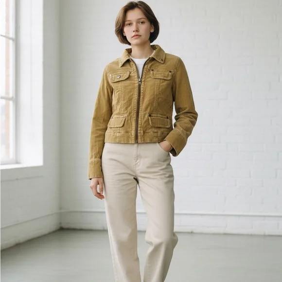 Stylish Women's Mustard Utility Jacket - Picture 5 of 7